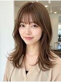 ミルクティーブラウン◎エアリーレイヤー/髪質改善/表参道