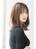 前髪あり重めミディアムレイヤー♪