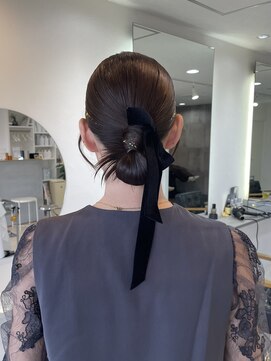 エンリッチヘア(enrich hair) 結婚式参列ヘア/タイトヘア/お団子ヘア/金箔