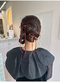 結婚式お呼ばれ/まとめ髪/シニヨン/ヘアアレンジ