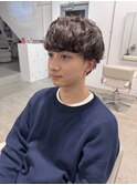 ニュアンスパーマ　ナチュラルブラウン　マッシュパーマ　