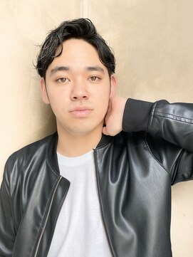 エムフロムソレイユミュー(M from soleil mju) メンズショート×パーマ×ハイライト