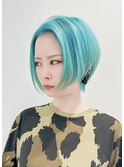 美髪セミディシアーカラー姫カット