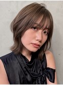 小顔秋カットふんわりレイヤー大人可愛いナチュラルブラウン