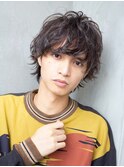 ビジネスショートレイヤーかき上げコンマヘアツイストパーマ