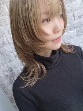 リアイス(Re:ICE) ミニウルフ/くすみブルー/流れるレイヤー/インナーハイライト