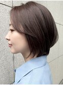 大人かわいい30代40代50代小顔前下がりショートボブ
