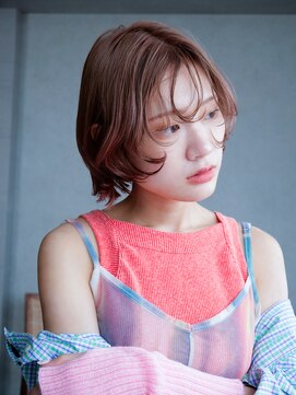 アルバム 銀座(ALBUM GINZA) 前上がりボブ_ピンクベージュインナーグレージュ_39294