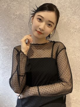 アース 三軒茶屋店(HAIR&MAKE EARTH) 三軒茶屋_レディース_ヘアアレンジ_ヘアセット_黒髪_タイト_小顔