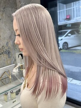 ソル ジングウマエ(SOL JINGUMAE) ホワイトベージュカラーダブルカラーグレージュカラーブリーチ