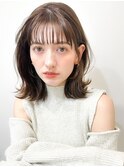 ホワイトグレージュミニウルフデジタルパーマチェリーブラウン