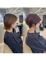 アンド ストーリーズ(&STORIES)&nbsp;前髪あり耳掛け丸みくびれショートボブ20代30代40代50代（蘭）