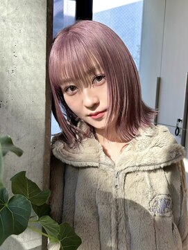 ソル ジングウマエ(SOL JINGUMAE) ダブルカラーピンクベージュピンクブラウンカラーレイヤーカット