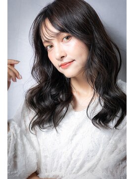 カバーヘア 上尾西口店(COVER HAIR) 黒髪大人美人立体感波巻き毛先パーマ韓国風ロングz上尾30代40代