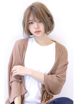 オーロ 千里山店(ORO) 20代30代40代50代ボブルフネビージュ小顔ワンレンショート