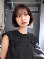 オルセン(OLSEN)&nbsp;丸みボブ/面長/前髪あり/絶壁解消/20代/30代/長め/ブラウン