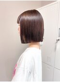 切りっぱなしボブショートボブタッセルボブ縮毛矯正ストレート