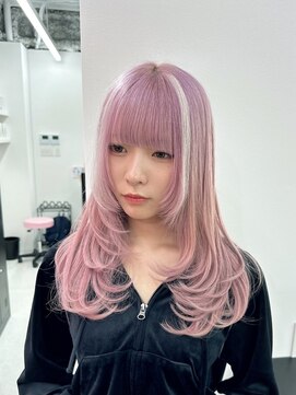 エゴ 池袋(EGO) レイヤーカット/顔周りエクステ/ホワイトピンク/池袋