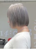 シルバー/グレーカラー/ハイトーンボブ/ミニボブ/ブリーチ
