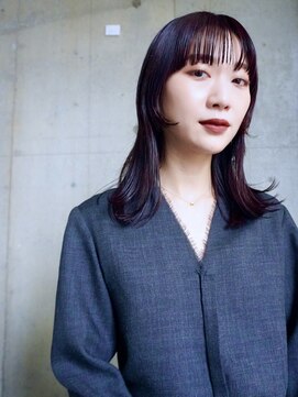 ハーヒム(her him) ボルドーカラー/レッドブラウン/セミロング/警固