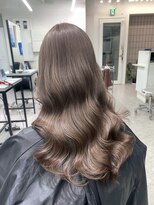 ペレ 渋谷(PELE)&nbsp;着物ヘア/ダークアッシュ/ミディアムレイヤーカット/渋谷