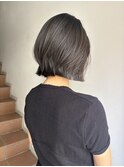 ハッシュボブレイヤーハッシュカット韓国オリーブグレーアッシュ