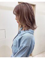 ヌイ 横浜(nui)&nbsp;ピンクヴェール_厚めバングローライトスリークボブ