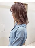 ピンクヴェール_厚めバングローライトスリークボブ