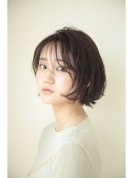 ハピネス 西大寺店(Happiness) ミニボブにオリーブグレージュカラー