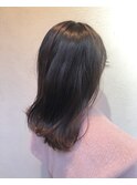 ダークカラー_マロンベージュ Aラインボブ かきあげ