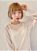 インナーカラーベージュ×ミニボブ【アフロート吉祥寺 緒方】