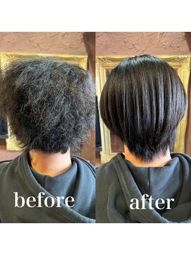 クロノス(CRONOS) before/ after メンズ　縮毛矯正　髪質改善　ショート