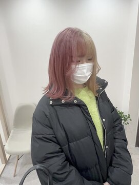 ユウル 横浜(juhl.) ツートンカラー/ケアブリーチ/ダブルカラー/ベビーピンク