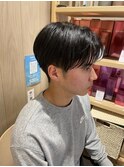 メンズセンターパートシースルーコンマヘア
