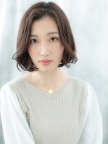 ドクターズサロン LAB 小山店&nbsp;ことりベージュ大人フェミニンかきあげボブm小山20代30代40代