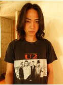 メンズボブウルフメンズミディアムレイヤーカットメンズウルフ