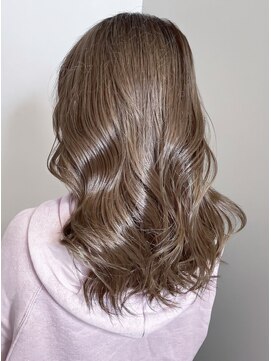 20代30代◎透明感ブリーチなしショコラブラウン×くびれ巻き