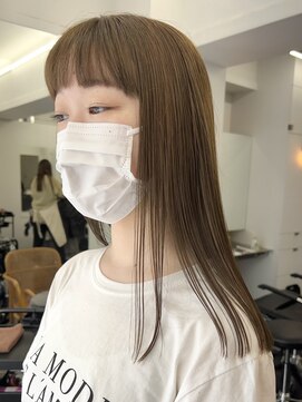 ストレートロングレイヤーミディアム髪質改善ストレートヘア