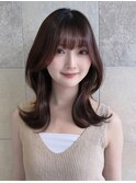 レイヤーカット×チョコレートブラウン