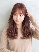 アトラスサロン 札幌大通り(Atras.salon)&nbsp;ピンクブラウンの髪質改善ゆるウェーブセミロング