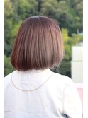 【極細ハイライトたっぷり】切りっぱなしワンレンボブ