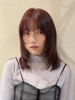 ミディアムレイヤー×チェリーブラウンカラー