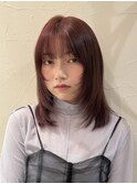 ミディアムレイヤー×チェリーブラウンカラー