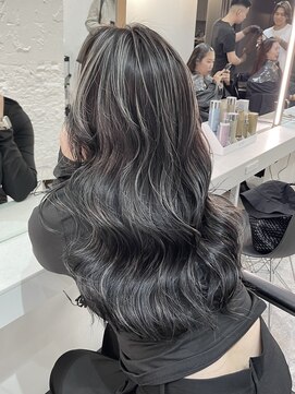 ブレンド 渋谷(BLend) 黒髪ボブルフネビージュ小顔ワンレンスペインカール