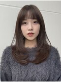 顔周りワンカールレイヤーカット/イメチェンヘアスタイル/韓国