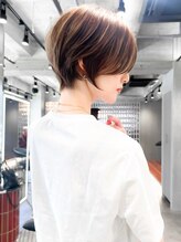 ロンド エメ 柏(Lond aimer) アプリコットオレンジ顔周りハイライトカラーショートくびれヘア
