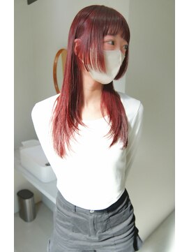 ファブ(fab.) 姫カットレイヤー/ワインレッド/ワイドバング/レイヤー