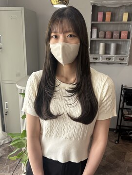 グラック(glac) olive beige × 顔周りレイヤー