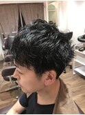 メンズイメチェンビジネスネープレス無造作パーマスタイル