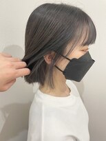 ぷつっとボブ/インナーカラー/イヤリングカラーアッシュブラック